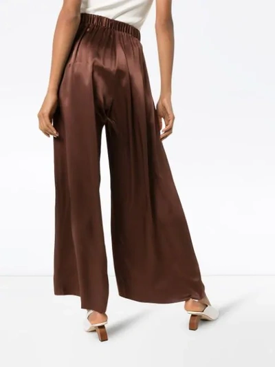 Shop Deitas Pleated Palazzo Trousers In Brown