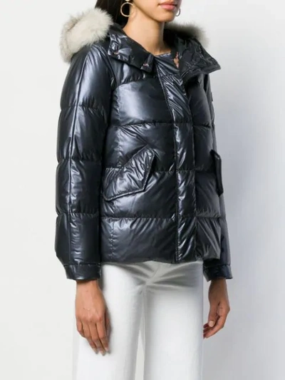 Shop Peuterey Hooded Puffer Jacket In Blue