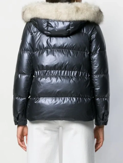 Shop Peuterey Hooded Puffer Jacket In Blue
