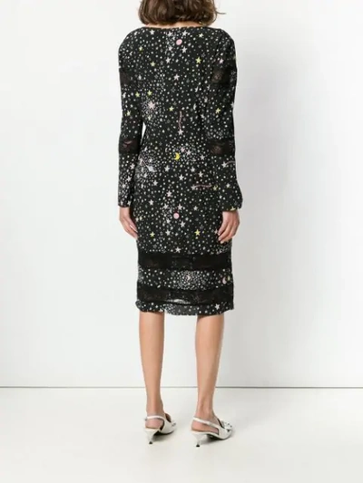 Shop Boutique Moschino Star Print Dress In Black