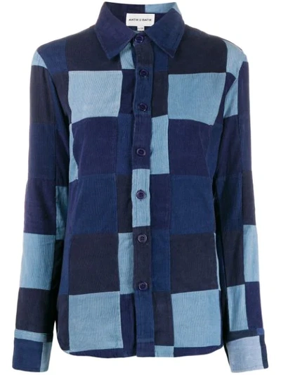 Shop Antik Batik Patchwork Denim Shirt In Blue