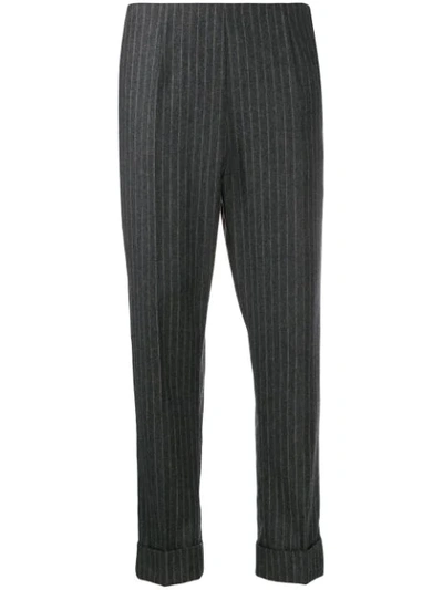 Shop Antonio Marras Pinstriped Cropped Trousers In Grey