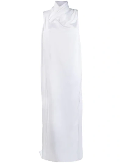 Shop Gianluca Capannolo Knot Detail Evening Dress In White