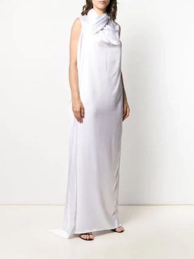 Shop Gianluca Capannolo Knot Detail Evening Dress In White