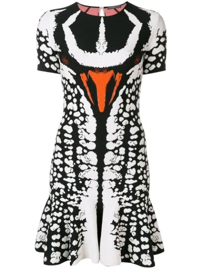 Shop Alexander Mcqueen Beetle Jacquard Mini Dress In Black