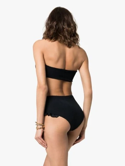 Hunza G Osiris Bandeau High Waisted Frill Bikini In Black