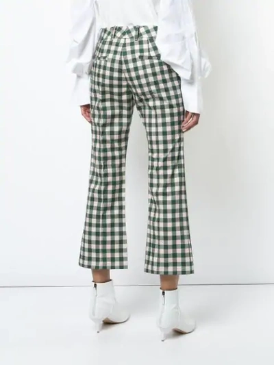 Shop Silvia Tcherassi Cropped Check Trousers - Green