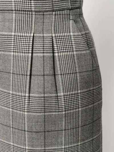 Shop Gucci Check Pattern A-line Skirt In Grey