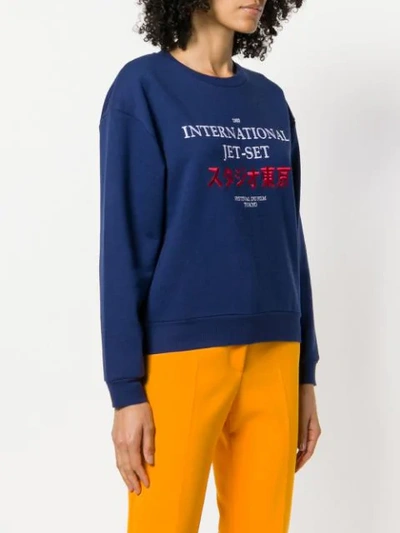 Shop Zoe Karssen Embroidered Sweatshirt - Blue