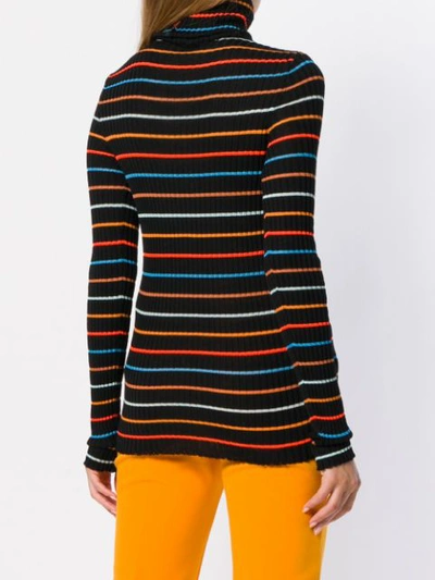 Shop Nude Striped Roll Neck Sweater - Black
