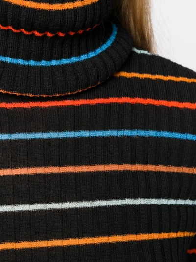 Shop Nude Striped Roll Neck Sweater - Black