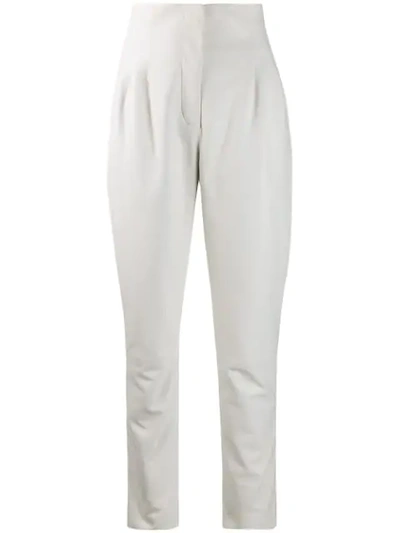 Shop Alberta Ferretti Tapered Trousers In White