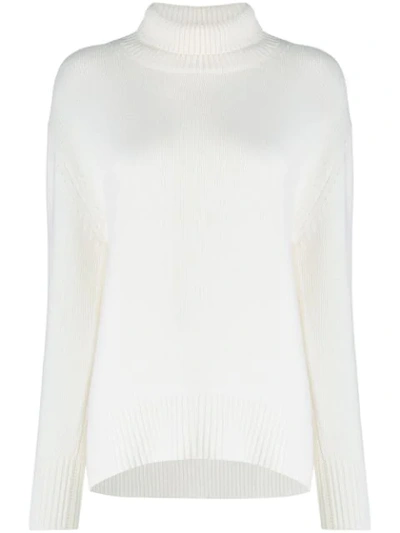 Shop Allude Roll Neck Jumper In White