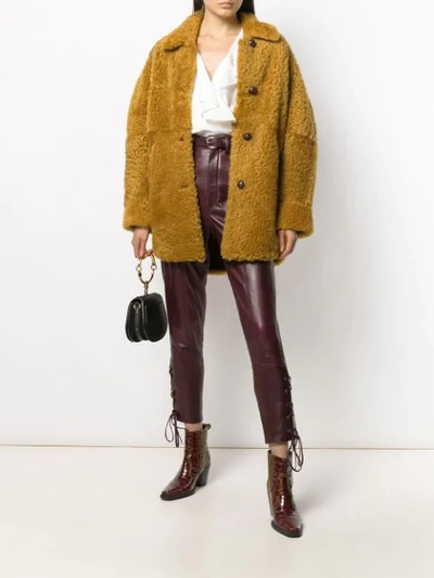 ISABEL MARANT SHEEPSKIN SHEARLING COAT - 黄色