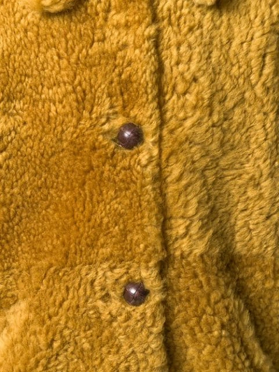 Shop Isabel Marant Sarvey Shearling Coat In 10dy Dusty Yellow