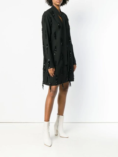 sequin embroidery long-sleeve dress