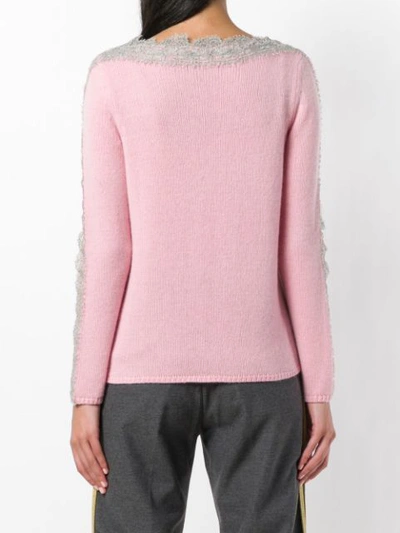 Shop Ermanno Scervino Embellished Neck Jumper In Pink