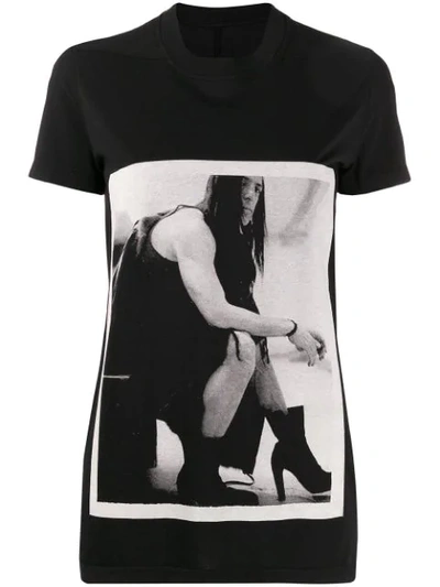 Shop Rick Owens Drkshdw Self-portrait Print T-shirt In Black