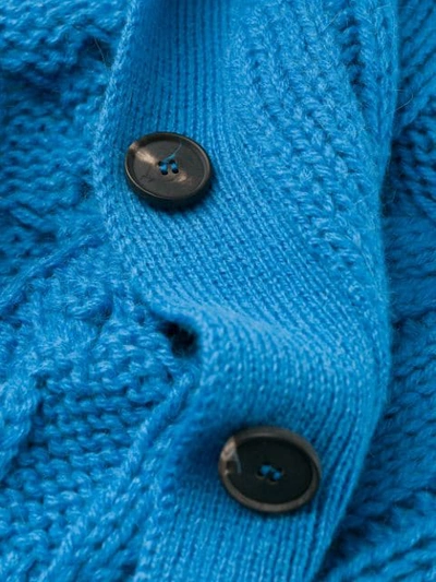 Shop Tela Distressed Knit Cardigan In Blue