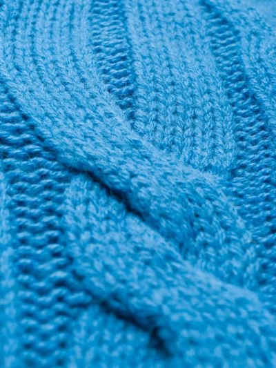 Shop Tela Distressed Knit Cardigan In Blue