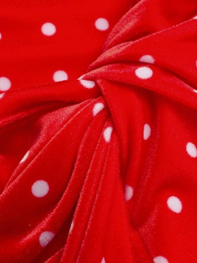 Shop Balenciaga Twinset Polka Dot Velvet Top In Red