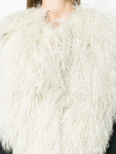 Shop Giorgio Brato Sleeveless Oversized Fur Gilet - White