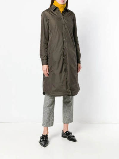 Shop Aspesi Button Up Coat - Green