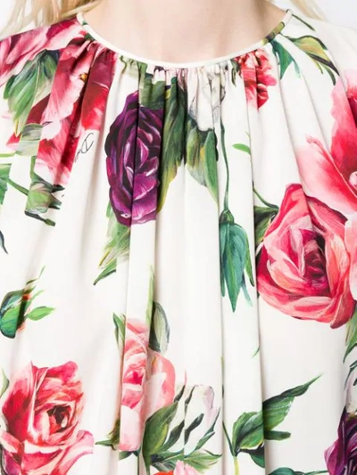Shop Dolce & Gabbana Floral Print Blouse In White