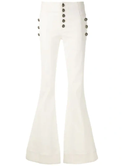 Shop Andrea Bogosian Pocket Flared Trousers In White
