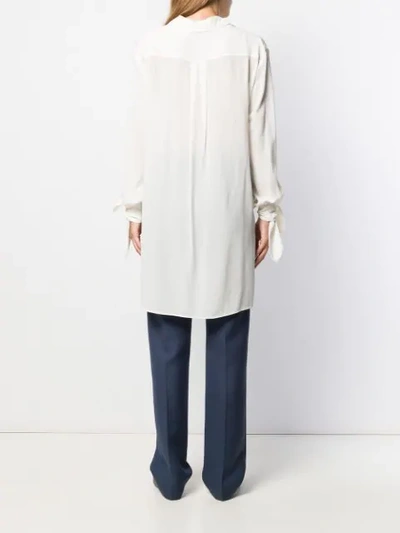 Shop Nude High-low Hem Shirt In White