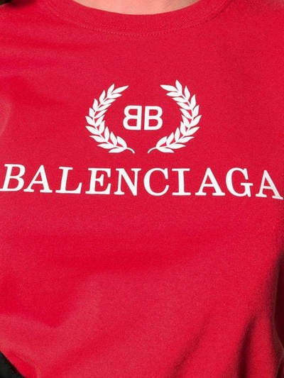 Shop Balenciaga Printed T-shirt In Red