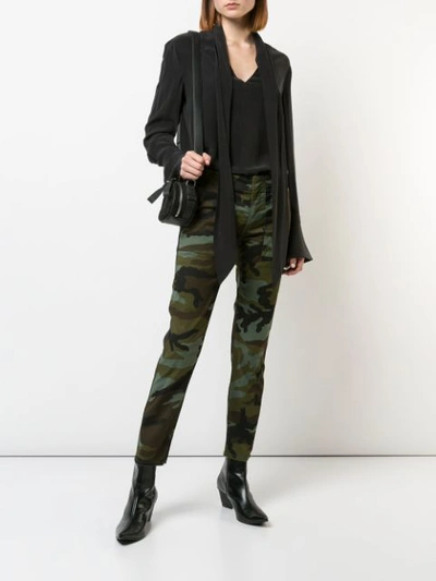 Shop Nili Lotan Cropped Camouflage Print Trousers - Green