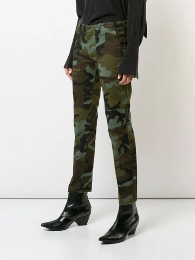 Shop Nili Lotan Cropped Camouflage Print Trousers - Green