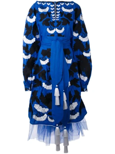 Shop Yuliya Magdych 'kalyna' Dress In Blue