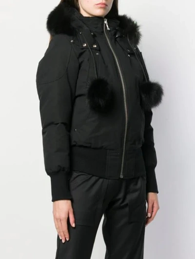 Shop Moose Knuckles Fur Hooded Jacket In Black