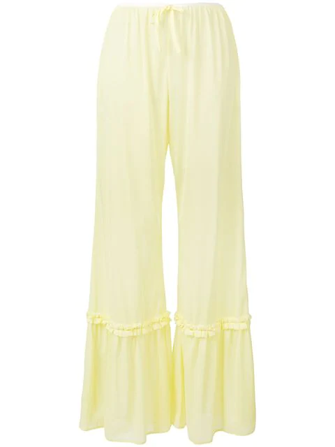 sheer flare trousers