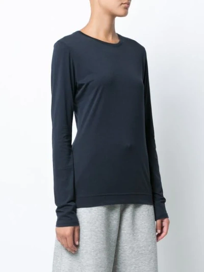 Shop Adam Lippes Round Neck Long-sleeved Top In Blue