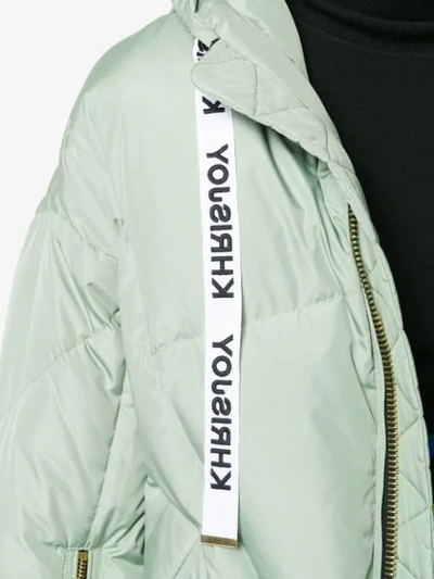 Shop Khrisjoy Hooded Puffer Jacket In Brown