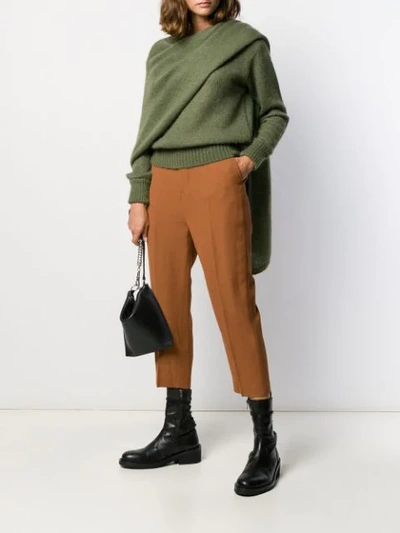 Shop Rick Owens Cropped Tailored Trousers In Brown