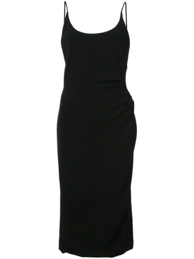 Shop Christian Siriano Ruched Waist Fitted Dress - Black