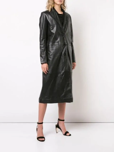 Shop Nicole Miller Reefer Coat In Black