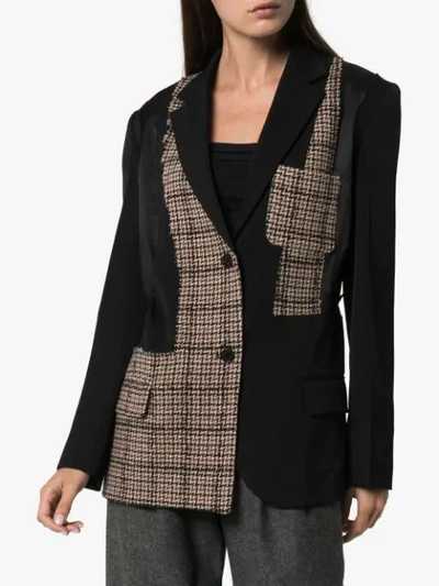 Shop Jw Anderson Deconstructed Patchwork Blazer In Black