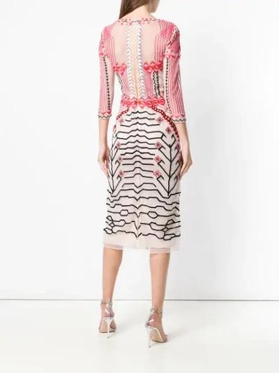 Shop Temperley London Canopy Fitted Dress In Pink