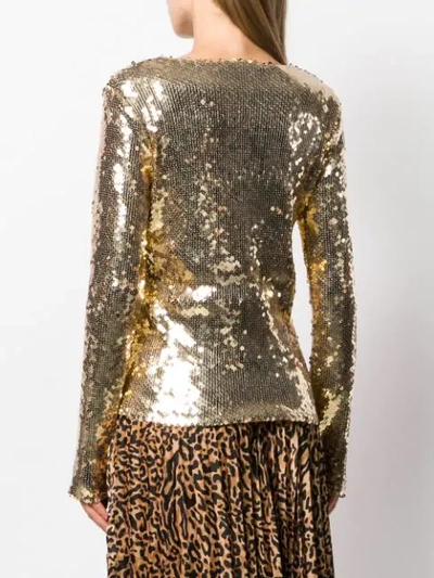 Shop Andamane Sequinned Slim-fit Top In Gold