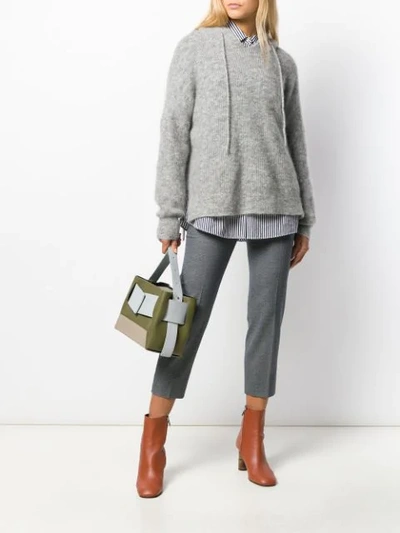 Shop Piazza Sempione Cropped Checked Trousers In Grey