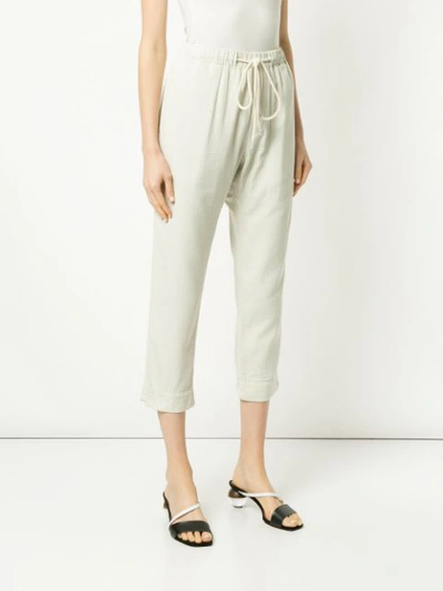 Shop Bassike Washed Herringbone Pull On Pant In White