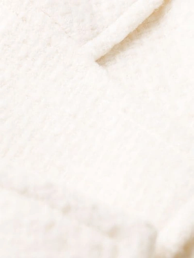 Shop Balmain Large Belted Coat In White