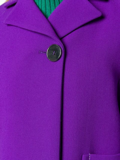 Shop Marni Single Button Cropped Jacket - Purple
