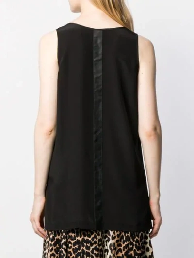 Shop John Richmond Silk Ocean Vest Top In Black