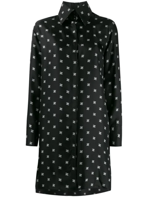 fendi logo dress black and white